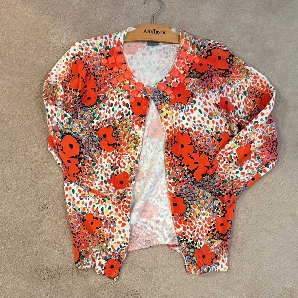 Kenar floral button up sweater